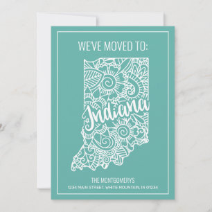 Anúncio Boho Teal Floral Mandala Indiana State Moving