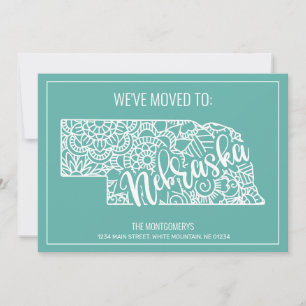 Anúncio Boho Teal Floral Mandala Nebraska Moving