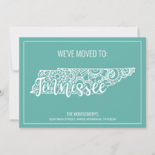 Anúncio Boho Teal Floral Mandala Tennessee State Moving