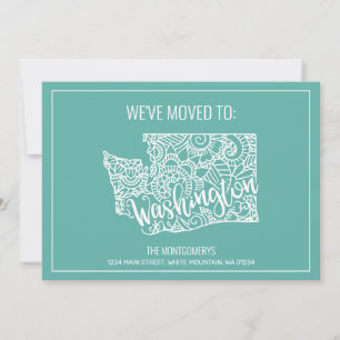 Anúncio Boho Teal Floral Mandala Washington em Movimento