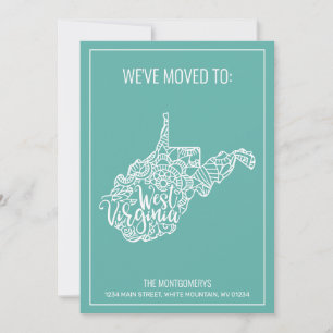 Anúncio Boho Teal Floral West Virginia State Moving