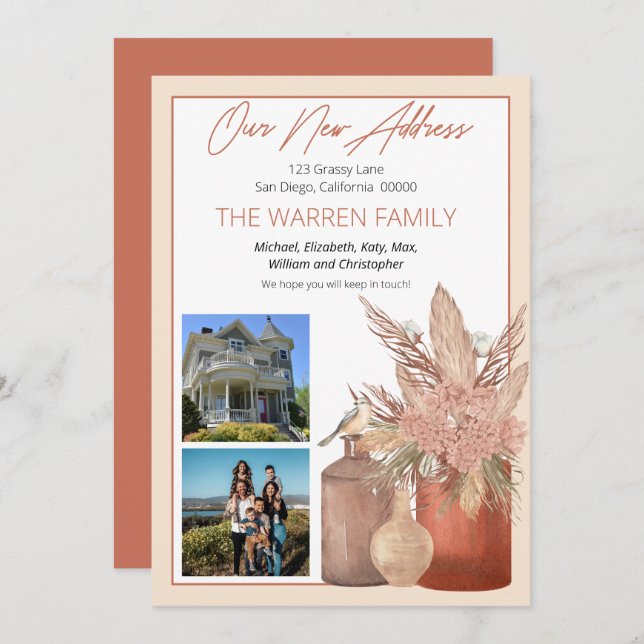 Anúncio Boho Terracotta Graus Secos Foto Floral Movimentaç (Frente/Verso)