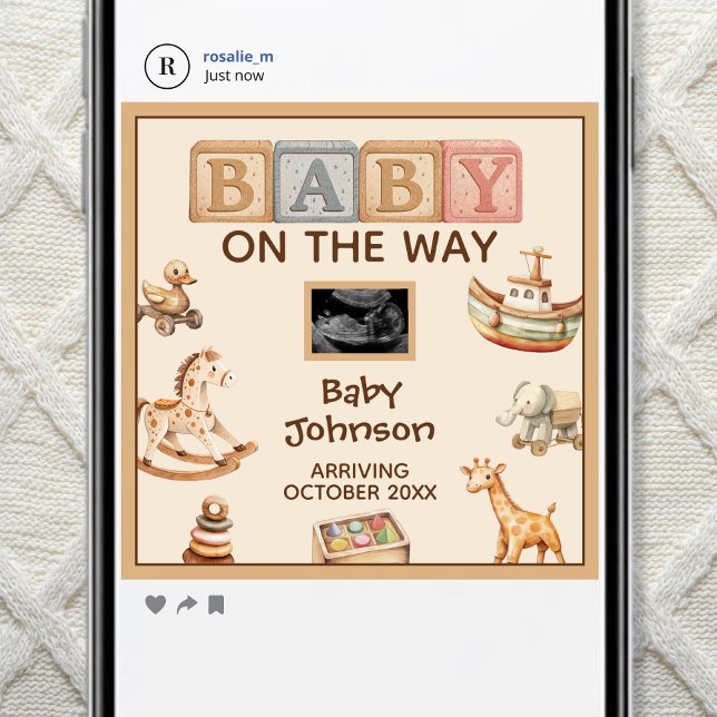 Anúncio Boho Watercolor Gender Neutral Digital Pregnancy (Criador carregado)