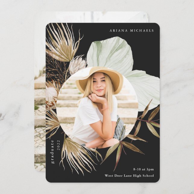 Anúncio Boho Wreath Dois Graduação Fotográfica (Frente/Verso)