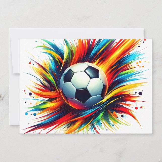 Anúncio Bola de Futebol Splash Futurista Abstrato (Frente)