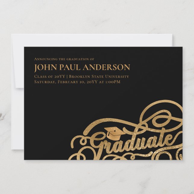 Anúncio Boné de Formando de Graduação de Script de formand (Frente)