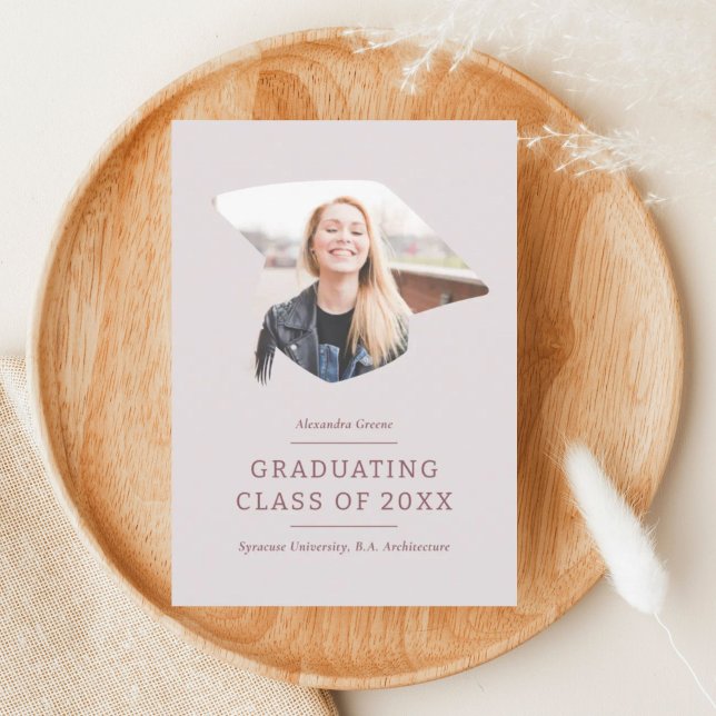 Anúncio Boné de formatura Maroon Pink 1 Graduação de Foto (Criador carregado)