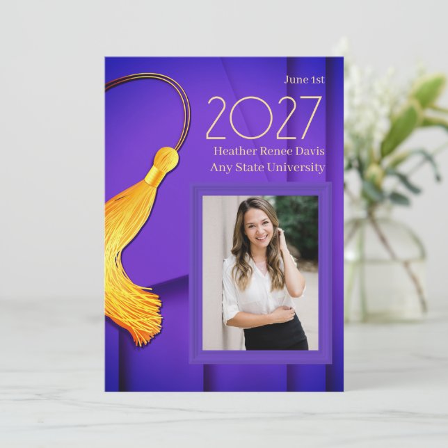 Anúncio Boné roxo e palhaço com Dourado Tassel (Em pé/Frente)