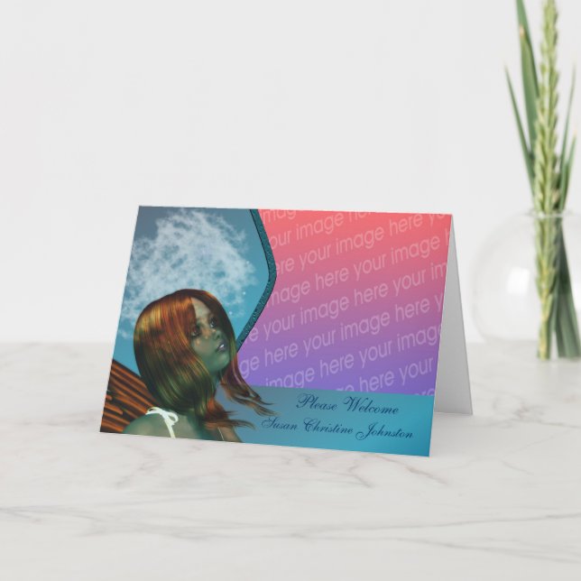 Anúncio Bonito Fairy Fantasy New Baby Photo (Frente)