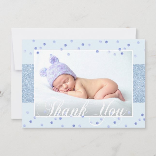 Anúncio Bonito RAPAZ OBRIGADO A VOCÊ Glitter Azul | FOTO (Frente)