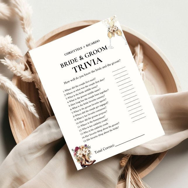 Anúncio Boots & Bubble bride & Grove Trivia Game Card (Criador carregado)