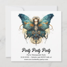 Anúncio Borboleta Admirável Azul Casamento Steampunk 