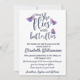 Anúncio Borboleta Aviso da Morte Funeral