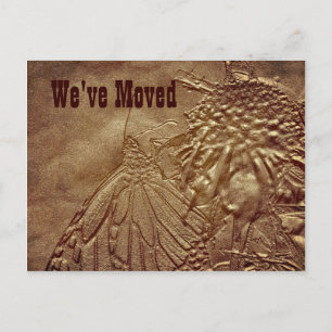 Anúncio Borboleta Esculpida Novo Cartão Postal de Mudança 