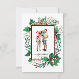 Anúncio Botânica de inverno Aquarela Holly Natal Berry