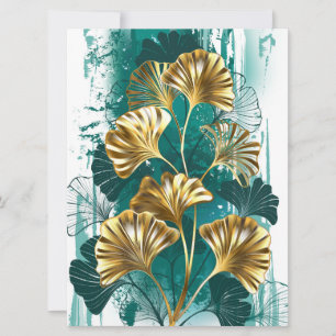 Anúncio Branch with Golden Leaves Ginko Biloba