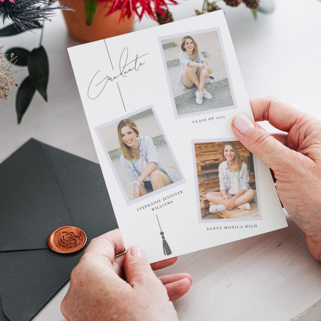 Anúncio Branco de Graduação de Colagem de Fotos Moderna (Criador carregado)