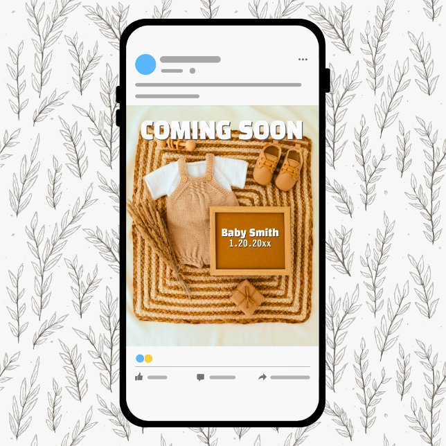 Anúncio Brevemente, Gravidez Neutra nas Redes Sociais (Coming Soon Social Media Neutral Pregnancy Announcement)