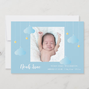 Anúncio Brilho Brilho Bebê Menino Azul Foto Nascimento Fof