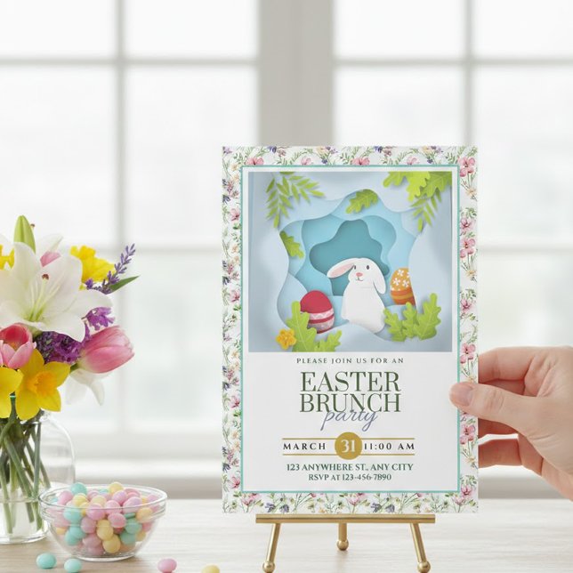 Anúncio Bunny & Floral Easter Brunch I 3D Style (Criador carregado)