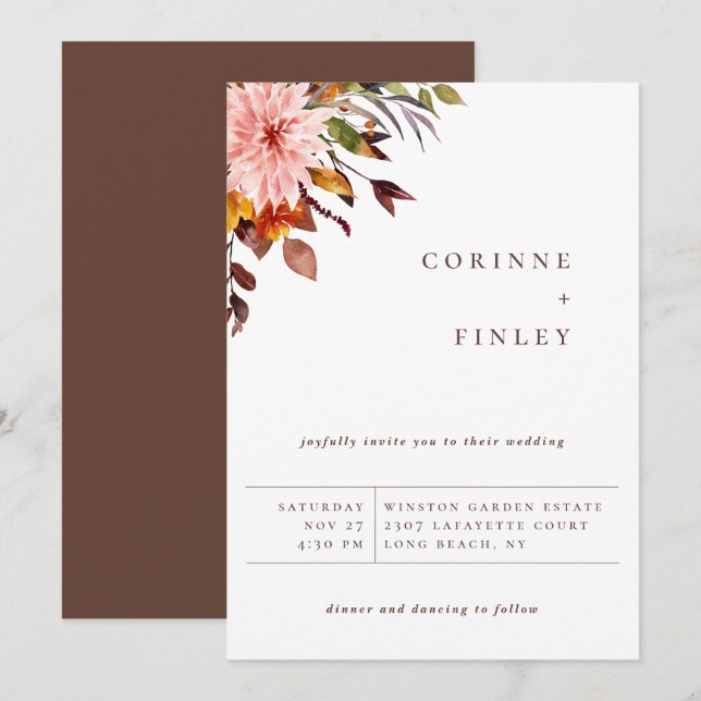 Anúncio Buquê de casamento rústico de outono (Frente/Verso)