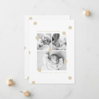 Anúncio Butter Dots Baby Photo Collage Birth Announcement
