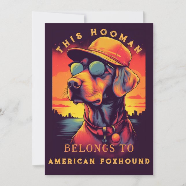 Anúncio Cachorro Pai ou Mãe de American Foxhound Engraçado (Frente)