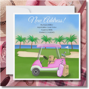 Anúncio Caixas de mudança de carrinho de golfe cor-de-rosa
