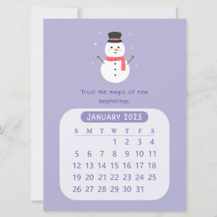 Anúncio Calendário Mensal de Motivação Kawaii de Janeiro d