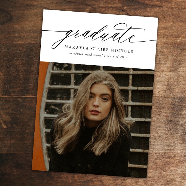 Anúncio Caligrafia Moderna Dois Graduação em Foto Branco (Criador carregado)