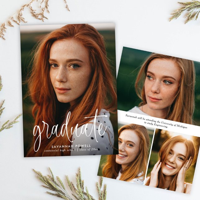 Anúncio Caligrafia Moderna Simples 4 Graduação de Fotograf (Criador carregado)