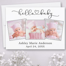Calliografia Script Heart 3 Photo Hello Baby