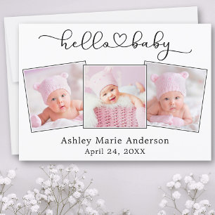 Anúncio Calliografia Script Heart 3 Photo Hello Baby