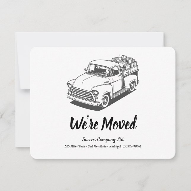 Anúncio Caminhão dos Anos 50 P&B Personalize Endereço Come (Frente)