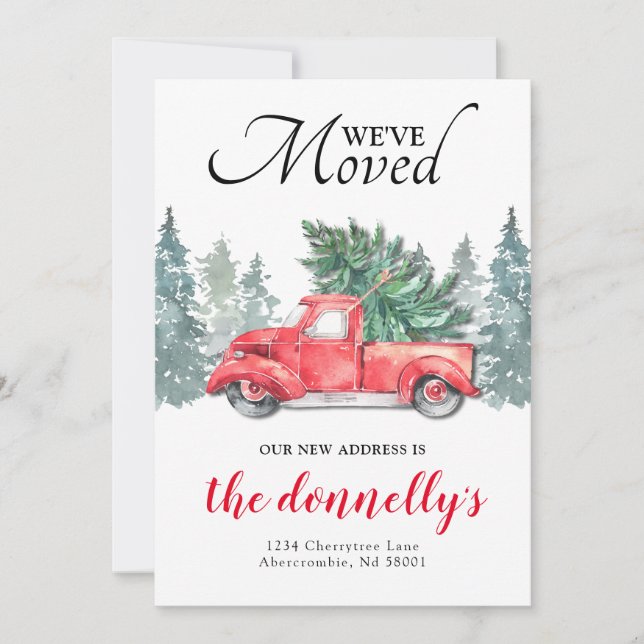 Anúncio Caminhão Vermelho Inverno Novo Endereço Mudança (Frente)