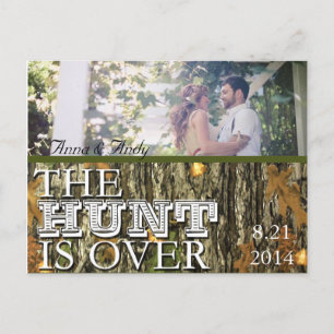 Anúncio Camo Rustic Deixa O Cartão Postal De Casamento