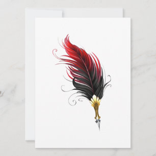 Anúncio Caneta de penas vermelhas com ninho de ouro