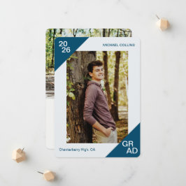 Anúncio Cantos Azuis Simples de Foto Personalizada de Grad