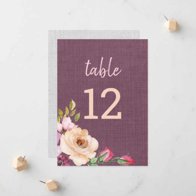 Anúncio Canvas de Pêssego Roxo Elegante Texturizada (Frente/Verso In Situ)