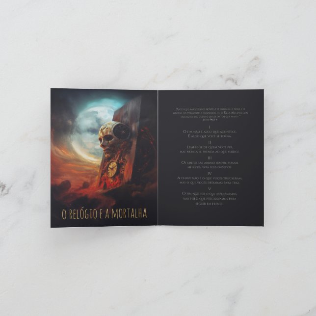 Anúncio Card O Relógio e a Mortalha (Interior)