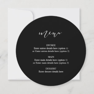 Anúncio Cardápio de Casamento em Placa Circular Caligrafia