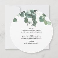 Cardápio de Placa de Casamento em Círculo Aquarela