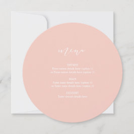 Anúncio Cardápio de Prato de Casamento Círculo Rosa Caligr