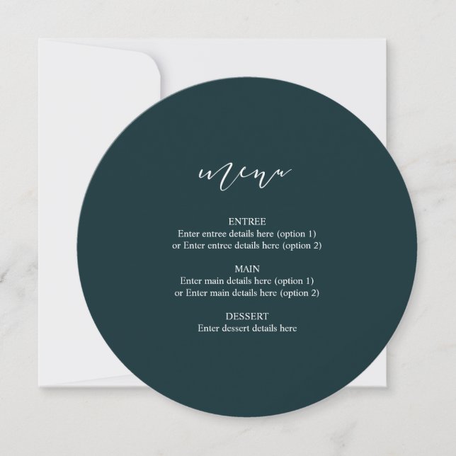 Anúncio Cardápio de Prato de Casamento em Círculo Caligraf (Frente)
