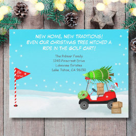 Anúncio Carrinho de Golfe de Natal com Caixas de Mudança d