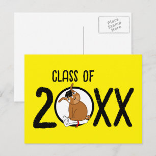 Anúncio Cartão Postal Amarelo do Cachorrinho de Formatura