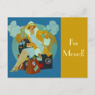Anúncio Cartão Postal Antigo Mudei de Endereço Bagagem Mal