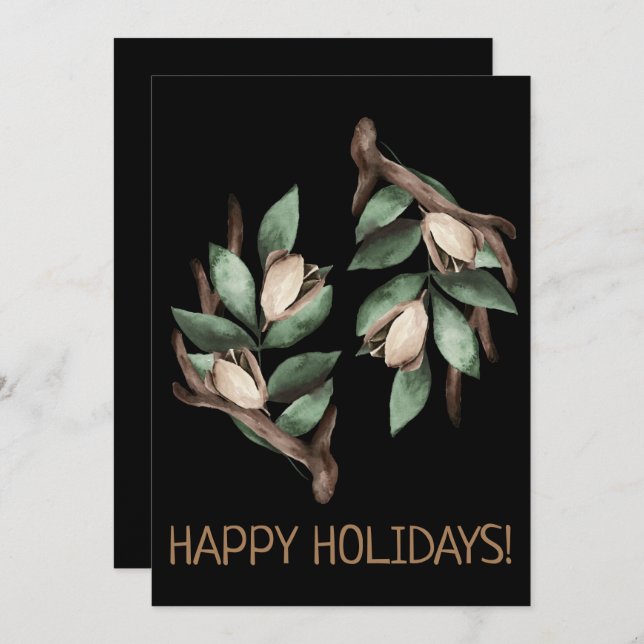 Anúncio Cartão-postal com ramificação verde (Frente/Verso)