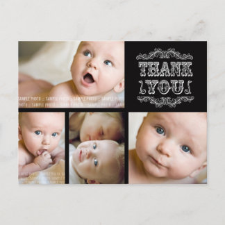 Anúncio Cartão Postal de Agradecimento de Bebê em Foto Pre