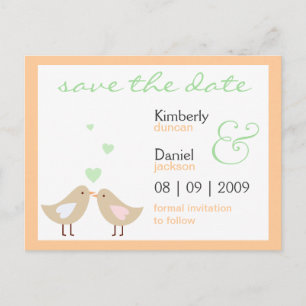 Anúncio Cartão postal de amor de pássaros salva a data